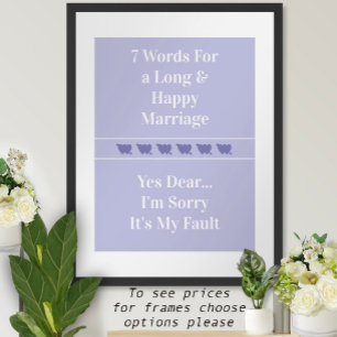 7 mots pour un mariage long et heureux - Affiche