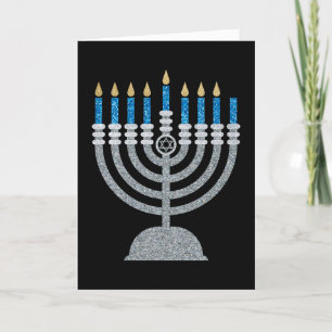 7. Nacht der Hanukkah Glitzer Card Dankeskarte