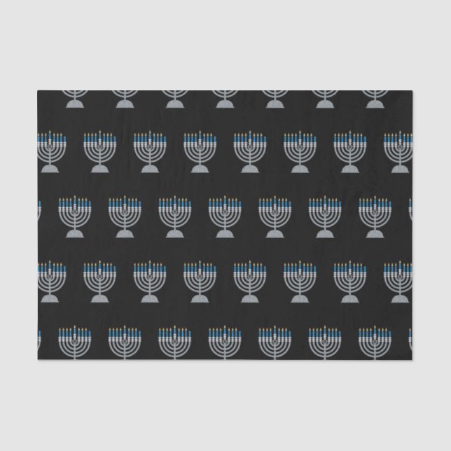 7. Nacht Hanukkah Glitzer Tissue Paper Seidenpapier (Vorderseite)