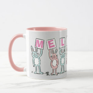 7 Nom de la lettre avec lapins de café Mug