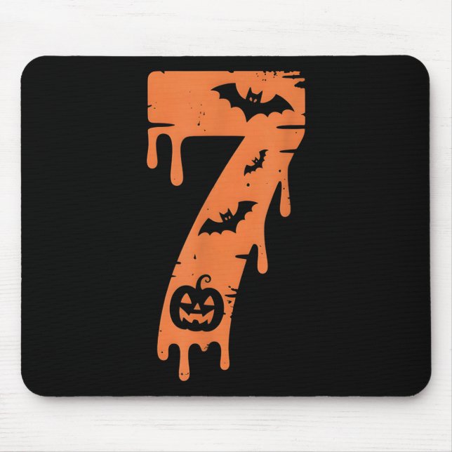 7 Nummer Meme 67 Sechs Sieben Halloween  Mousepad (Vorne)