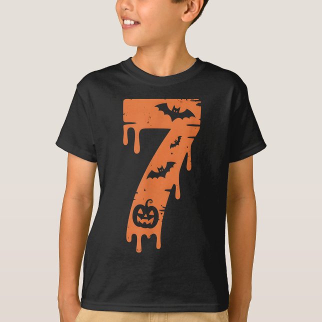 7 Nummer Meme 67 Sechs Sieben Halloween  T-Shirt (Vorderseite)