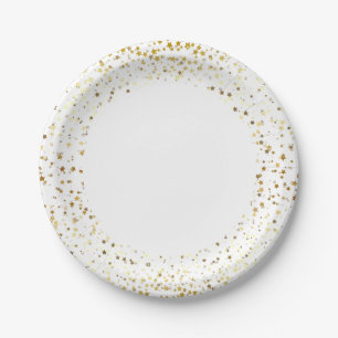 7" PapierTeller-goldzierliche Sterne Pappteller