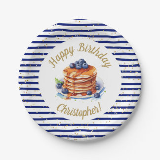7" Pfannkuchen und Pajama Geburtstagspopolette Pappteller