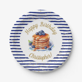 7" Pfannkuchen und Pajama Geburtstagspopolette Pappteller