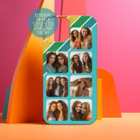 7 photo collage with retro 70s inspire stripes