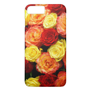 7 Plus Jaune rouge orange Roses iPhone X Coque à peine là