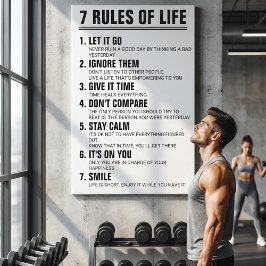 7 Regeln des Lebens Motivationszitat Moderne Schri Leinwanddruck