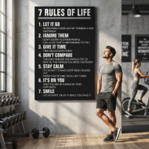 7 Regeln des Lebens Motivationszitat Moderne Schri