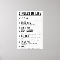 7 Regeln des Lebens Motivationszitat Moderne Schri