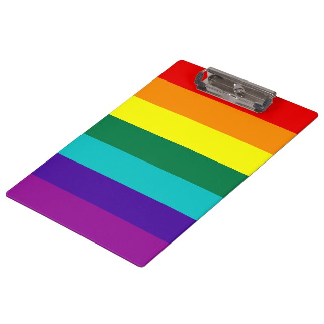 7 Regenbogenfarben Klemmbrett (Schrägansicht)