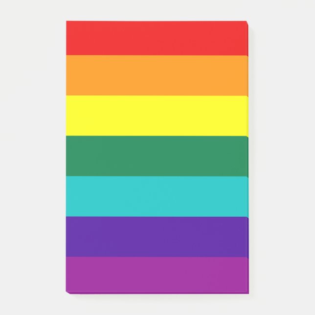 7 Regenbogenfarben Post-it Klebezettel (Vorderseite)