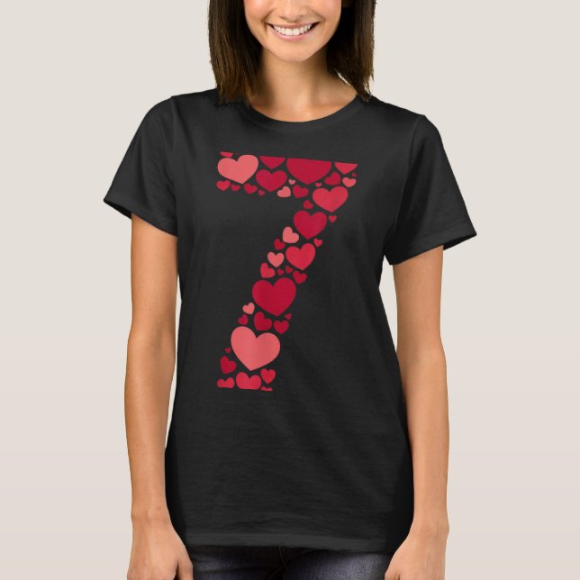 7 Romantic 67 Heart Pattern Valentine Love Trend 6 T-Shirt (Vorderseite)