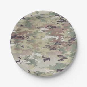 7" Rundpapierplatte Army OCP Camouflage Uniform Ca Pappteller