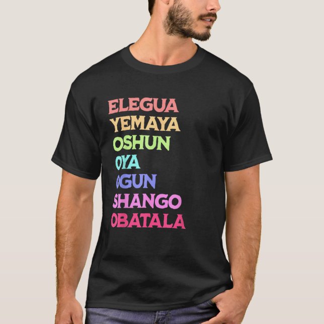 7 Seven African Powers Orisha Santeria Cuba Religi T-Shirt (Vorderseite)