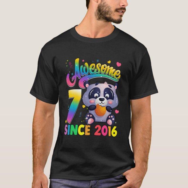 7 Since 2016 Panda 7Th T-Shirt (Vorderseite)