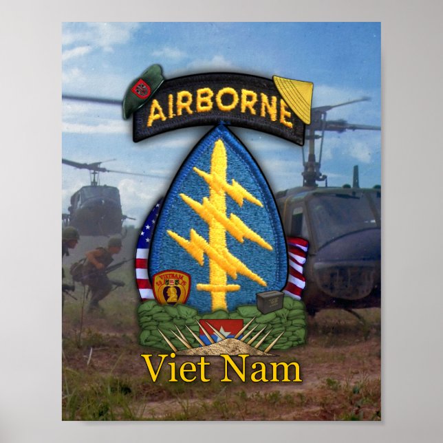 7. Spezialeinheiten grüne Berberets "Vietnam War P Poster (Vorne)