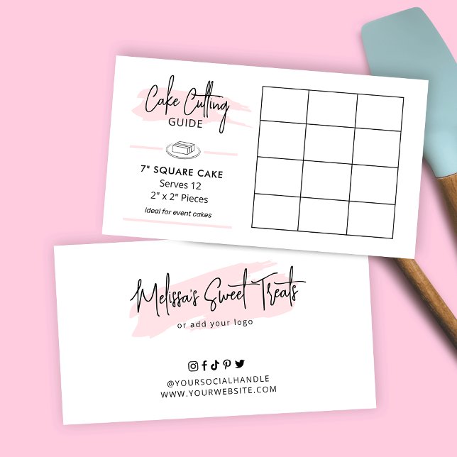 7" Square Cake Cutting Guide 2x2 Party Servvvings Begleitkarte (7 inch square cake cutting instructions)