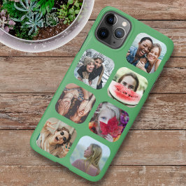 7 Square Foto Collage Green Template iPhone Case 11Pro Max Hülle