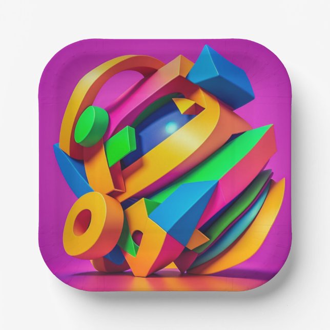 7" Square Paper Plate Pappteller (Vorderseite)