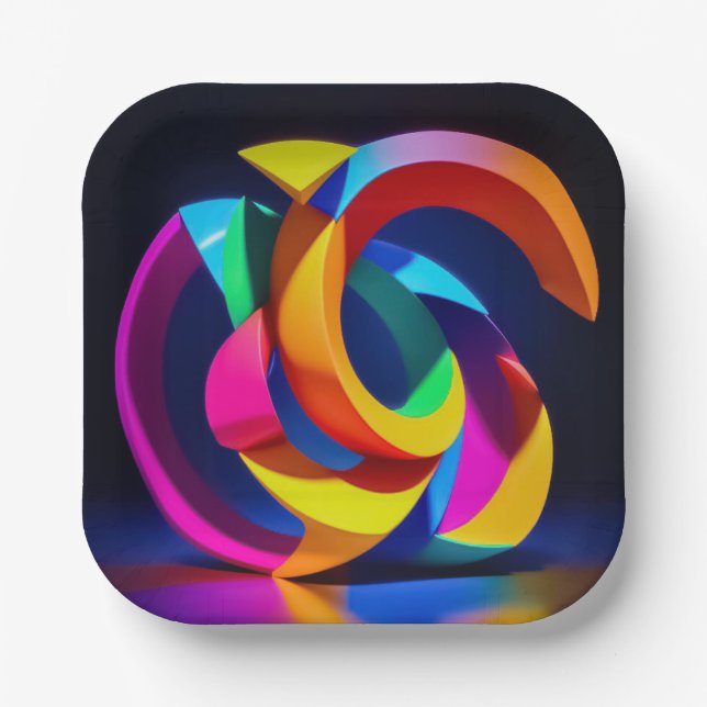 7" Square Paper Plate Pappteller (Vorderseite)