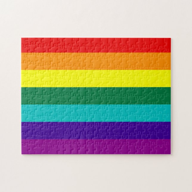 7 Streifen Rainbow Gay Pride Flag Puzzle (Horizontal)
