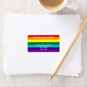 7 Streifen Regenbogen-Stolz Adressaufkleber