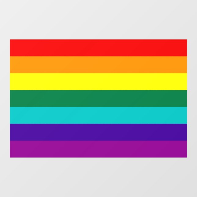 7 Streifen Regenbogen-Stolz  Fensteraufkleber (Blatt)