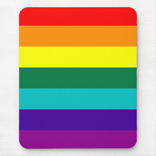 7-Streifen-Regenbogenfarbenflagge Mousepad (Vorne)