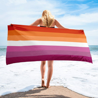 7 Stripe Lesbian Sunset Pride Flag Strandtuch