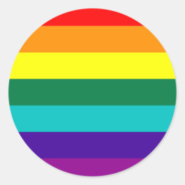7-Stripe Rainbow Pride Flag  Runder Aufkleber