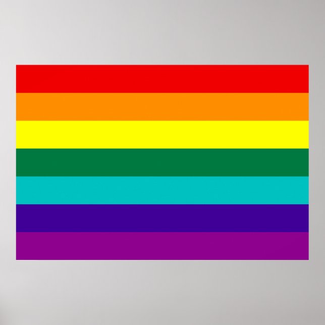 7 Stripes Rainbow Gay Pride Flag Poster (Vorne)