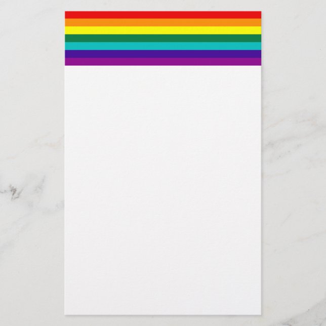 7 Stripes Rainbow Gay Pride Flag Stationierung Briefpapier (Vorderseite)