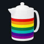 7 Stripes Rainbow Gay Pride Flag Teapot<br><div class="desc">7 Stripes Rainbow Gay Pride Flag Teapot
Version mit heißrosa Streifen entfernt wegen der Nichtverfügbarkeit von Hot-Pink Stoff (1978-79).</div>
