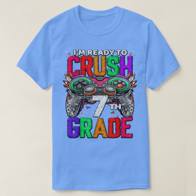 7. Stufe Entsperrtes Spiel auf 7. Stufe zurück T-Shirt (Design vorne)