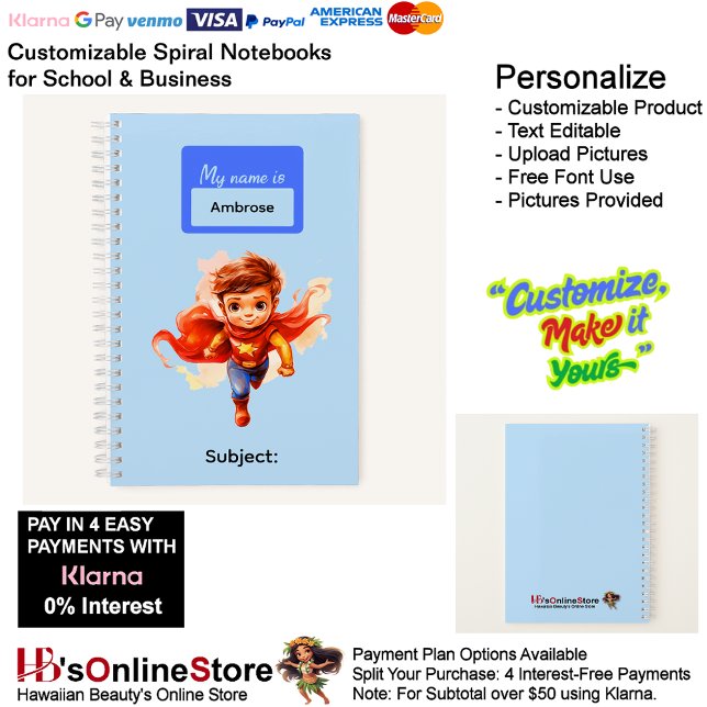 7 Superhelden Kinder Jungen Schreibwaren Schüler Notizbuch (7 Super Hero Kids Boy Writing Supplies Students Notebook.)