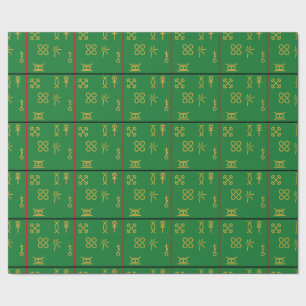 7 Symbole von Kwanzaa mit Panafrikanischen Flaggen Geschenkpapier