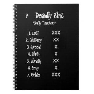 7 T - Shirt Tote Sins Notizblock