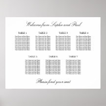 7 Tabelle Elegantes Minimalistisches Sitzdiagramm