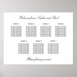 7 Tabelle Elegantes Minimalistisches Sitzdiagramm Poster