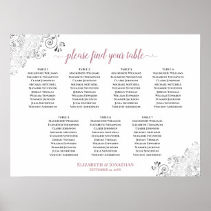 7 Tableau Blanc et Rose Frilly Mariage