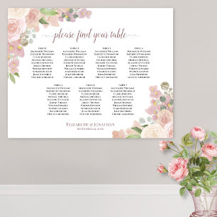 7 Tableau Boho rose Mariage floral