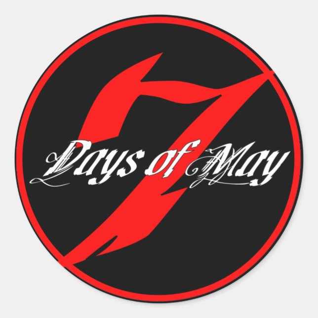 7 Tage Mai Aufkleber (Vorderseite)