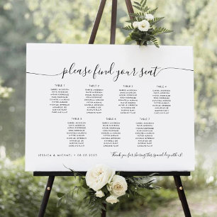 7 Tische Modern Finde Deinen Platz Sitzplan Poster