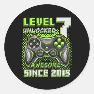 7 Unlocks Phantastisch 2015 Videospiel 7. Geburtst Runder Aufkleber