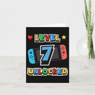 7 Unverschlossenes 7. Geburtstag Kinder Videospiel Karte
