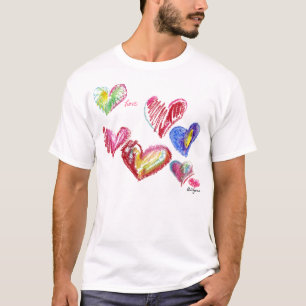 7 Valentinsgruß-Herzen steigen T-Shirt Kleid an