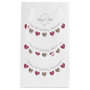 7. Wolle Herz Hochzeit Jubiläum kleine Geschenkta Geschenktüte
