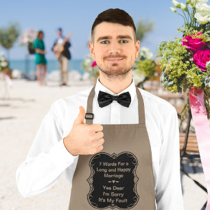 7 Worte für eine lange und glückliche Ehe Schürze