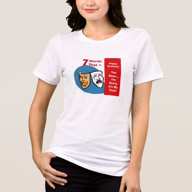 7 Wörter für glückliches Ehemann - Ja, Liebe - ich Tri-Blend Shirt (Vorderseite)
